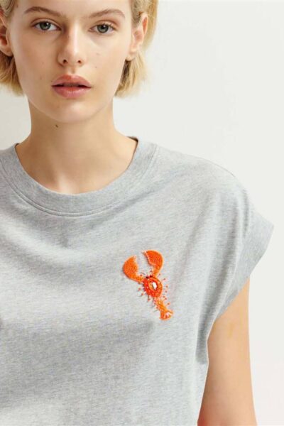Hobster embroidered t-shirt nimbus cloud Essentiel