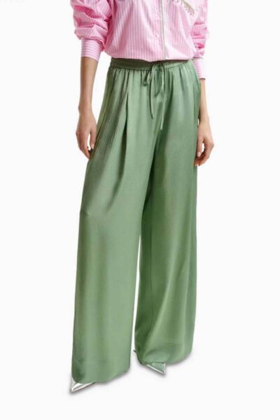 Hollusk wide leg track pant kombu green Essentiel