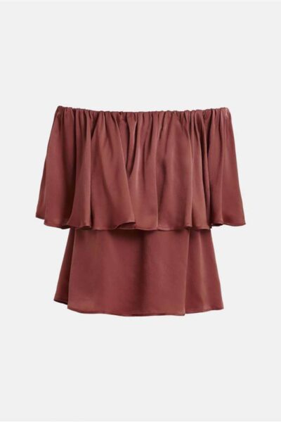 Huntsville ruffle top burnt coral Essentiel