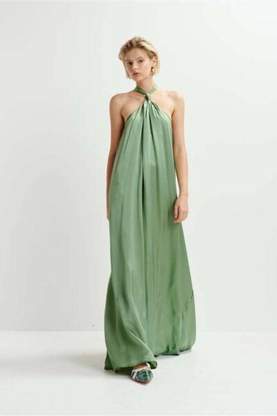 Huppsala knot detail maxidress green Essentiel