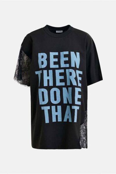 Ibaby lace printed t-shirt black Essentiel