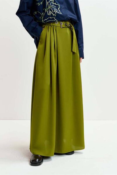 Iberis belted maxi skirt brat olive Essentiel