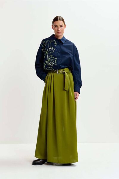 Iberis belted maxi skirt brat olive Essentiel