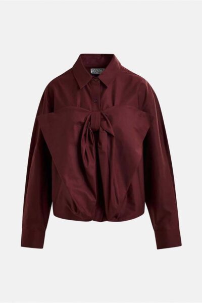 Ibow bow shirt margot mauve Essentiel Antwerp