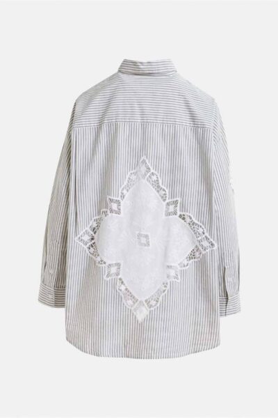 Identical lace applique shirt C1 white Essentiel