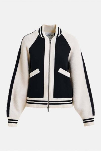 Idol knitted bicolour jacket C1 black Essentiel