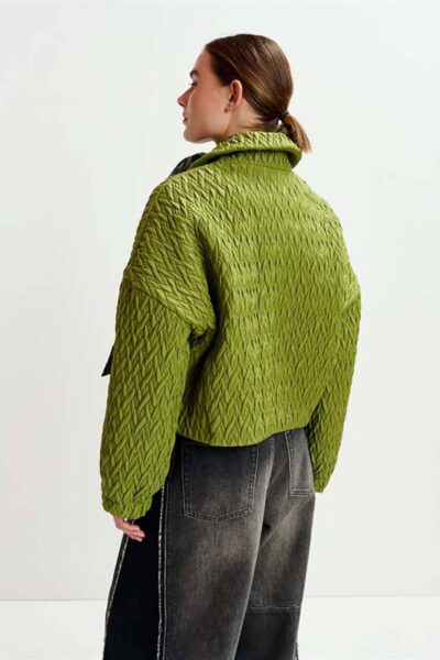 Imille croped jacket brat olive Essentiel Antwerp