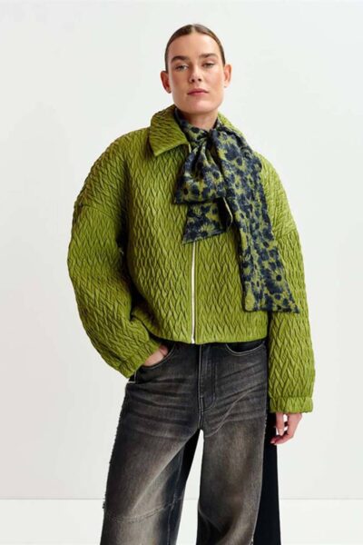 Imille croped jacket brat olive Essentiel Antwerp