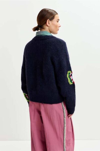 Impossible embroidered knit C2 navy Essentiel