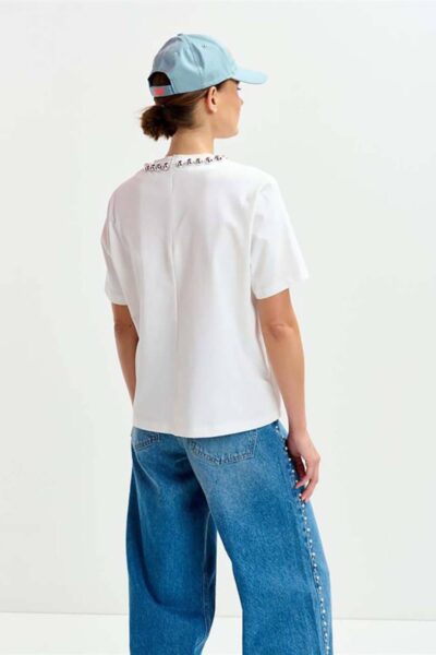 Intenso silver balls t-shirt off white Essentiel