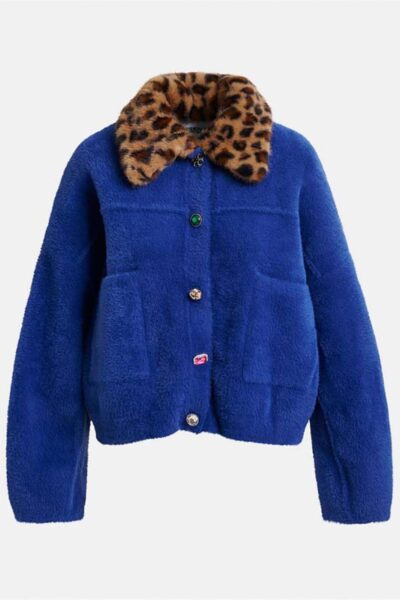 Intention jacket with collar black iris Essentiel