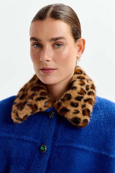 Intention jacket with collar black iris Essentiel