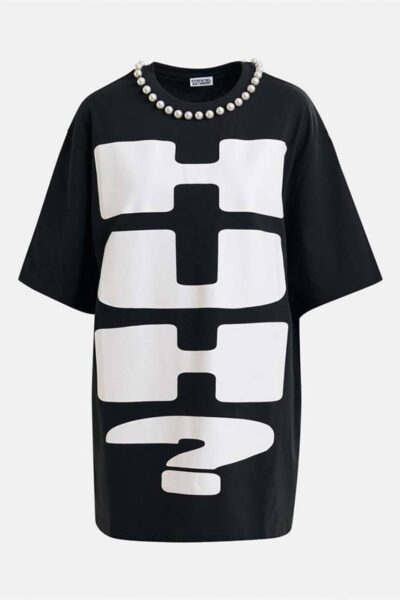 Ipop beads print t-shirt black Essentiel