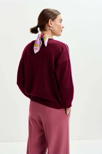 Iruby pull contrast details margot mauve Essentiel