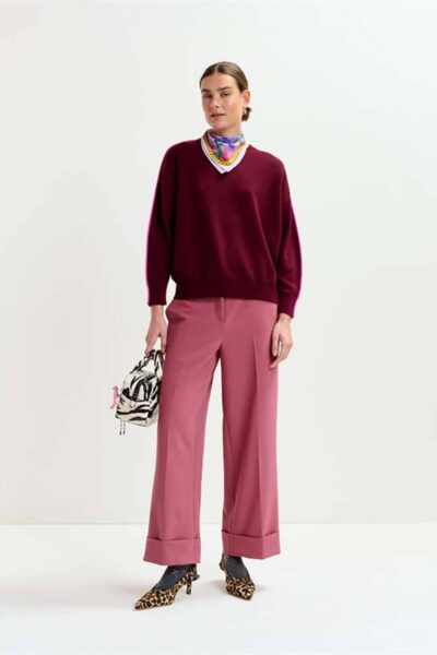 Iruby pull contrast details margot mauve Essentiel