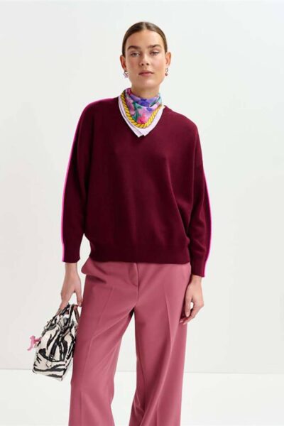Iruby pull contrast details margot mauve Essentiel