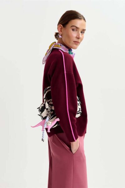 Iruby pull contrast details margot mauve Essentiel