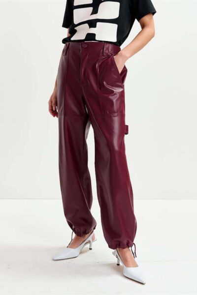 Itao faux leather pants margot mauve Essentiel