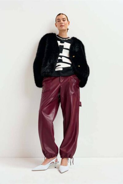 Itao faux leather pants margot mauve Essentiel