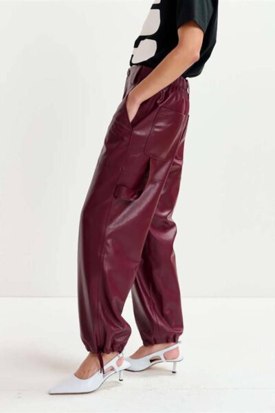 Itao faux leather pants margot mauve Essentiel