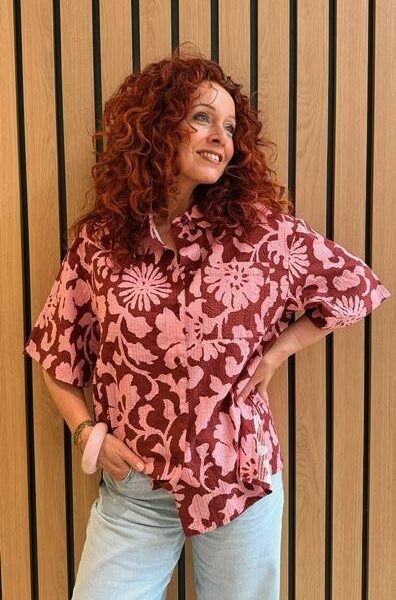 Jommy oversized shirt C3 faded plum Essentiel