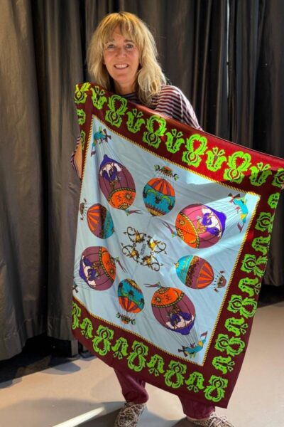 Kontact printed scarf C2 steel Essentiel Antwerp