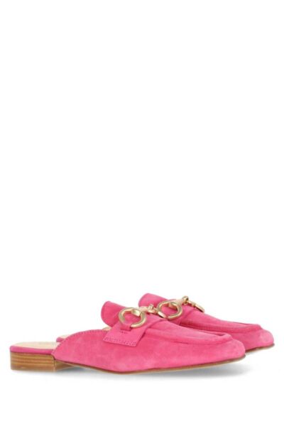 Slipper luxury suede fuchsia Fred de la Bretoniere