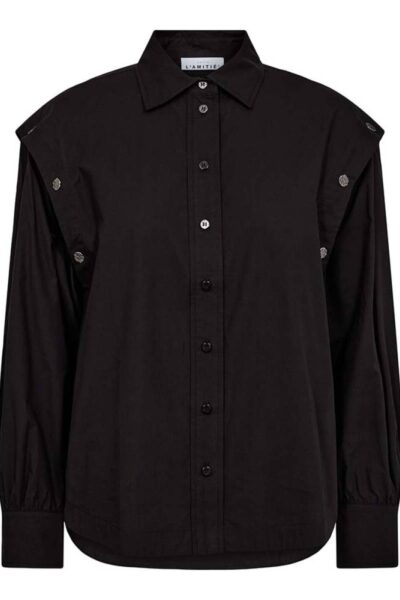 Button sleeve shirt black Haute L’Amitie