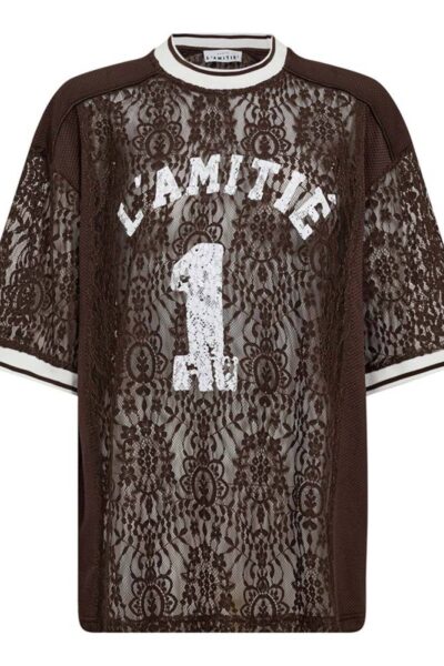 Lace footbball tee mocca Haute L’ Amitie