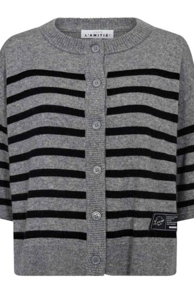 Cash stripe ss cardigan grey/black Haute L’Amitie