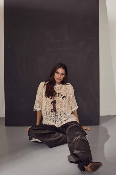 Lace footbball tee pearl Haute L’ Amitie