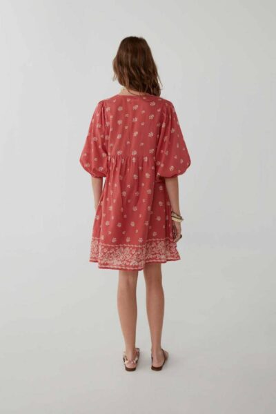 Sylvie ethnic short dress tomato Maison Hotel
