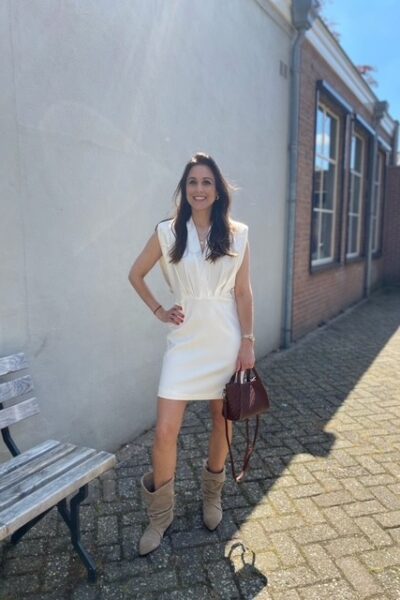 L’egance crop drape dress pearl Haute L’Amitie