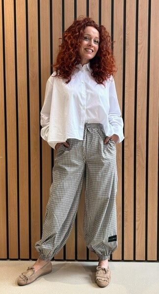 Chess check harem pant beige Haute L’Amitie