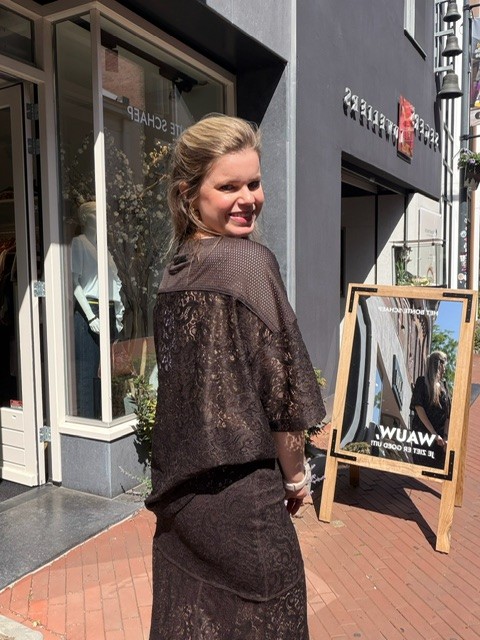 Court lace tee mocca Haute L'Amitie - Afbeelding 5