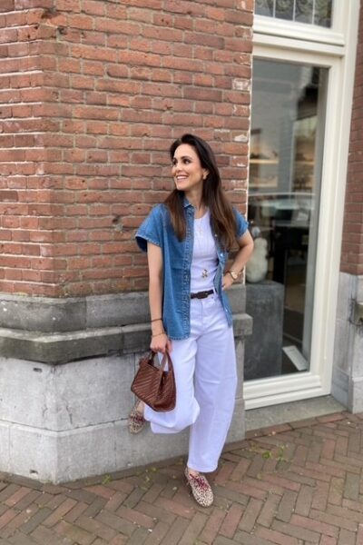 Denim NS logo shirt used denim Haute L’Amitie