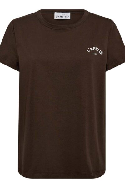 Mini curve logo tee mocca Haute L’Amitie