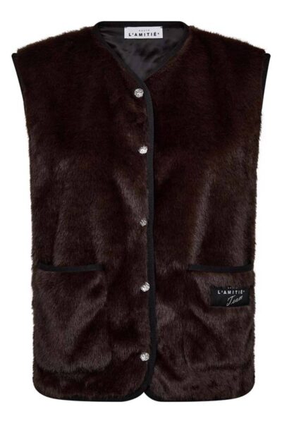 Fur tech vest mocca Haute L’Amitie