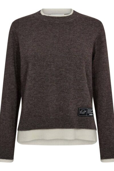 Cash two in one pullover mocca Haute L’Amitie
