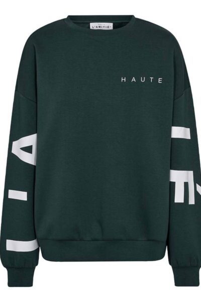 Maxi split logo sweat sporty green Haute L’Amitie