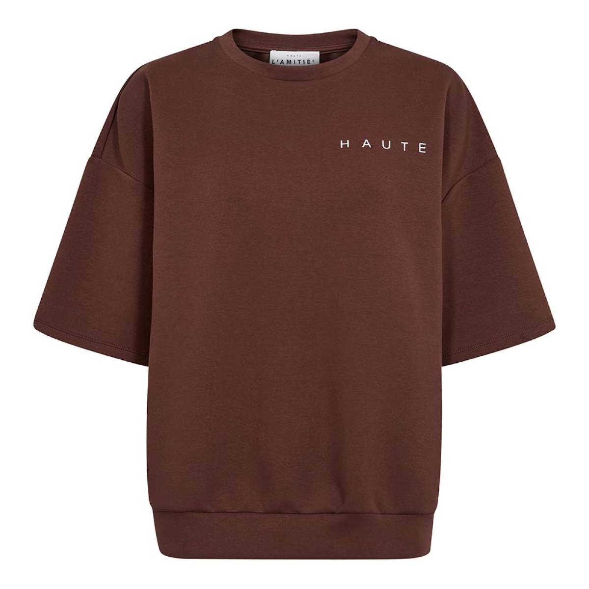 Maxi split ss logo sweat mocca Haute L'Amitie