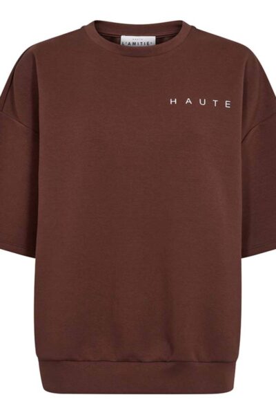 Maxi split ss logo sweat mocca Haute L’Amitie