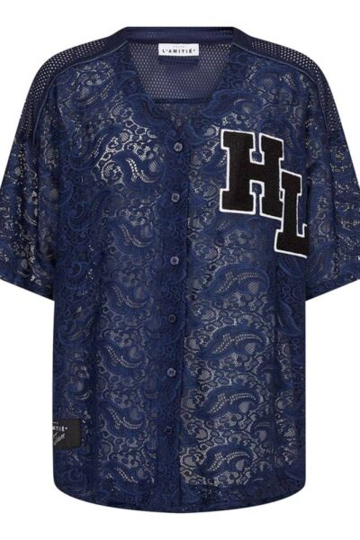 Court lace tee navy Haute L’Amitie