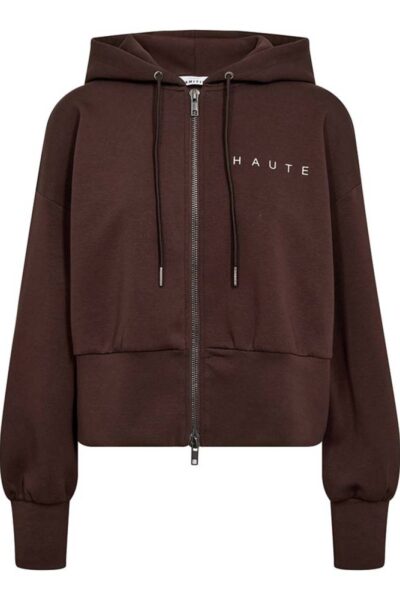 Maxi split zip hoodie mocca Haute L’Amitie