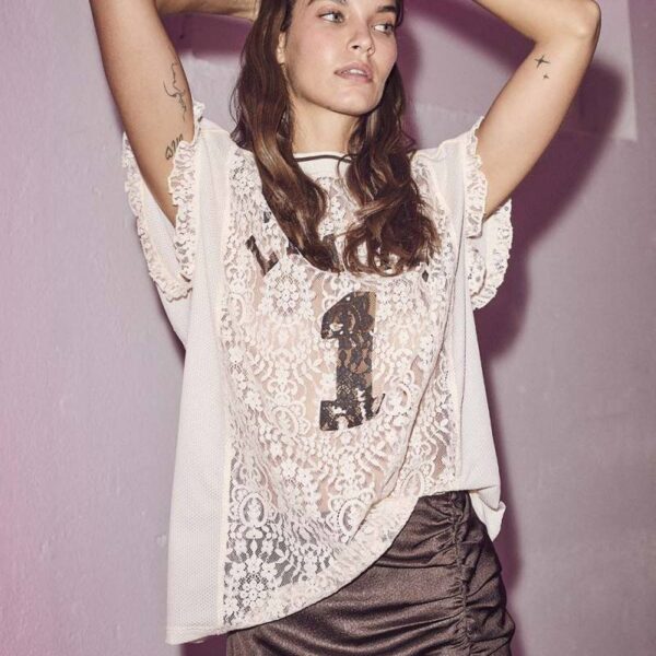 Football lace frill top pearl Haute L'Amitie