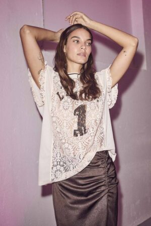 Football lace frill top pearl Haute L'Amitie