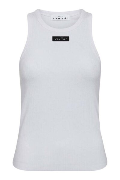 Rib badge tank white Haute L’Amitie