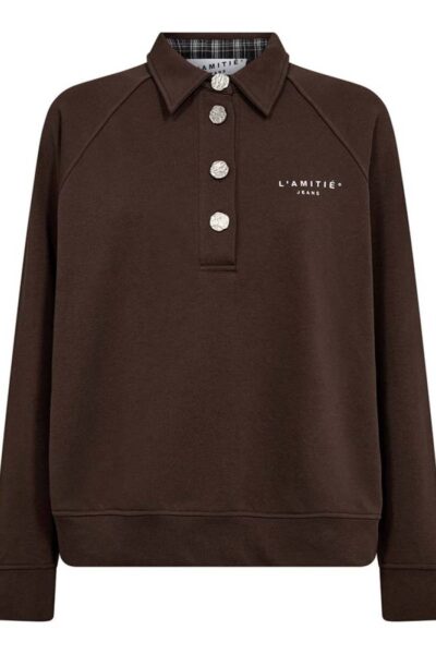 Polo logo sweat mocca Haute L’Amitie