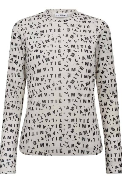 L’Amitie mesh ls o-neck pearl/mocca Haute L’Amitie