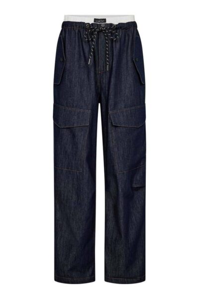 Denim cargo pull tall trouser dark Haute L’Amitie